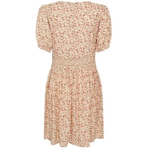 NORR Jurk 'No'  chamois / olijfgroen / rood / watermeloen rood