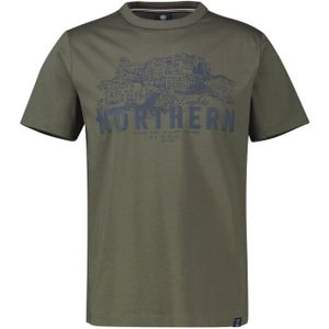 Lerros - Effen T-shirt - Nordic Olive - Korte Mouwen - 100% Katoen