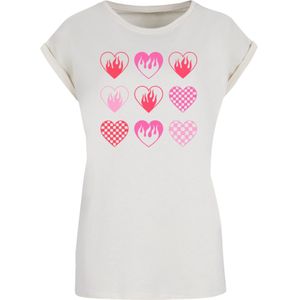 F4NT4STIC Shirt 'Herzen in Flammen'  sand / pink