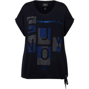Ulla Popken Shirt  blauw / zwart / zilver