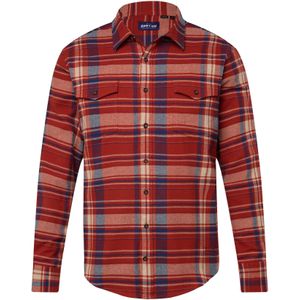 John F. Gee Overhemd  ecru / enziaan / karmijnrood