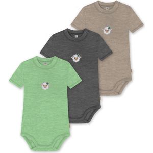 normani Rompertje/body 'Tihoi'  beige gemêleerd / grijs gemêleerd / groen gemêleerd / wit