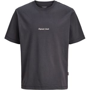 JACK & JONES Shirt 'JORNorrebro'  antraciet / wit