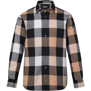 Men Plus Overhemd  oranje / zwart / offwhite