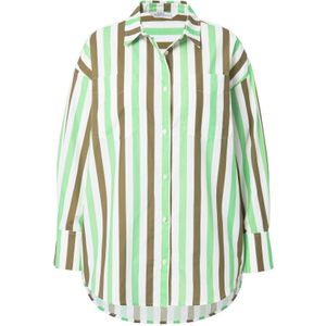 Studio Untold Blouse  bruin / groen / wit