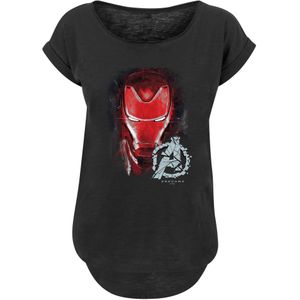 F4NT4STIC Shirt 'Marvel Avengers Endgame Iron Man Brushed'  grijs / rood / zwart / wit