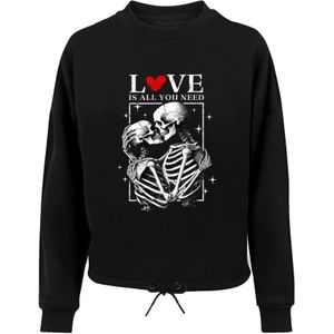 F4NT4STIC Sweatshirt 'Love is all you need'  grijs / bloedrood / zwart / wit