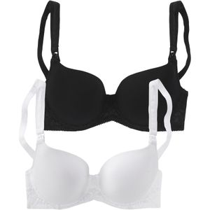 Petite fleur - Voedings-bh - Wit - Set van 2 - Voorgevormde Cups - Gewatteerde Schouderbandjes