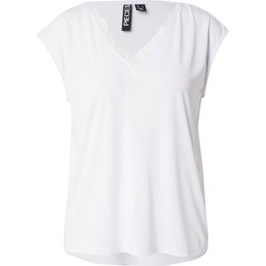 PIECES - PCKAMALA - T-shirt - Wit - V-hals - Kwartmouw