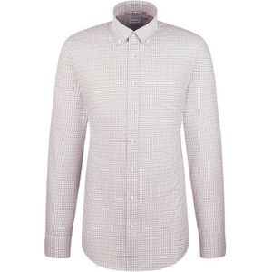 Seidensticker - Flanellen Overhemd - Zwart - Slim 1/1 Button-Down-kraag Ruit