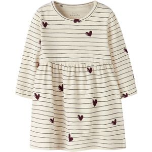 NAME IT Jurk 'NBFVANDORA'  crème / aubergine / zwart