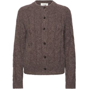 rosemunde Gebreid vest  bruin gemêleerd