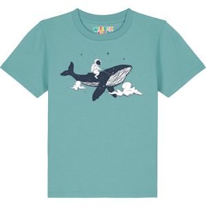 watabout.kids Shirt 'Spacewhale'  marine / turquoise / wit