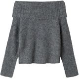 Gebreide Trui - Kort - Rolkraag - Lange Mouwen - Platgebreid