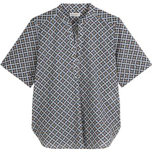 Marc O'Polo - Blouse - Marine - Wijde Blouse - Halve Mouw