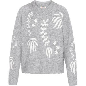 IZIA Oversized trui  lichtgrijs / wit