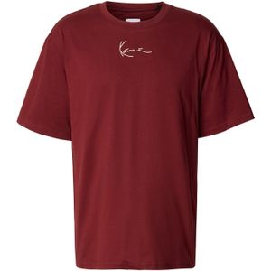 Karl Kani Shirt 'Essential'  donkerrood / wit