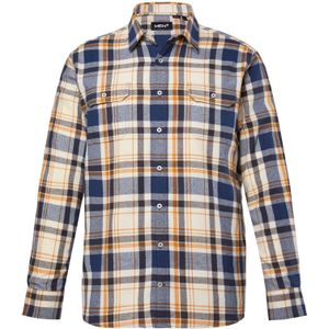 Men Plus Overhemd  blauw / lichtgeel / wit
