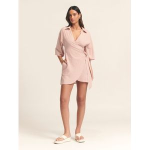 St MRLO Jurk 'BALANDRA'  zalm roze / wit