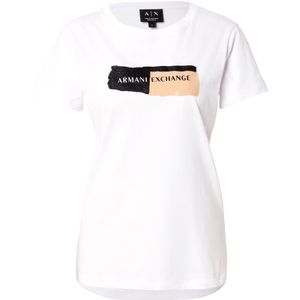 ARMANI EXCHANGE Shirt  beige / zwart / wit