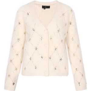 faina Gebreid vest  goud / wolwit