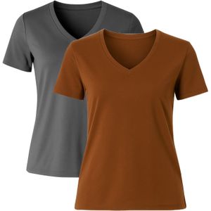 C&City Shirt  karamel / donkergrijs