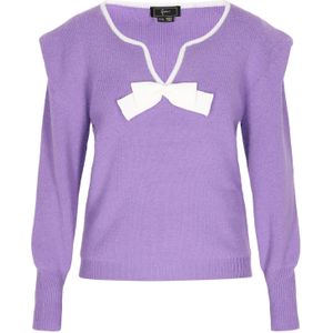 faina Trui  lavendel / wit