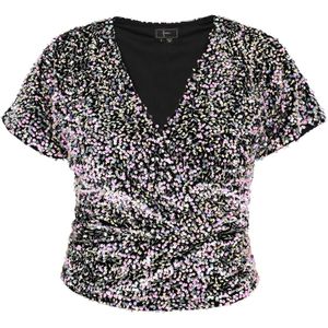 faina Blouse  rosa / zwart