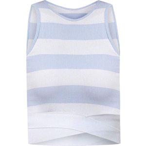 No Matter What Top  lichtblauw / wit