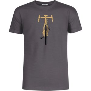 GREENBOMB Shirt 'Bike Front Stamp'  geel / donkergrijs