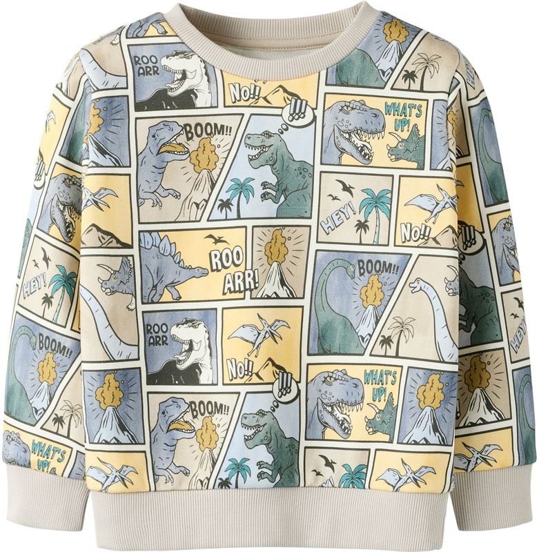 NAME IT Sweatshirt 'NMMSIKALAS'  donkerbeige / opaal / lichtgeel / wit