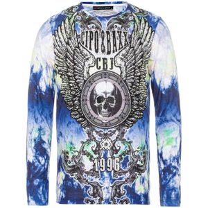 CIPO & BAXX Shirt  blauw / limoen / zwart / wit