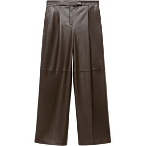 MANGO Bandplooibroek 'Riga'  donkerbruin