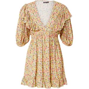 Nasty Gal Jurk  beige / geel / perzik / zwart