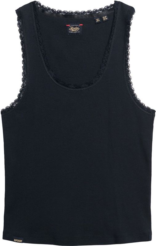 Superdry - Vintage - Tanktop - Slim Fit - Mouwloos - Met Kanten Rand