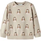 NAME IT - NMFRONESSE - Sweatshirt - Bruin - Geribbelde Kraag - Lange Mouw