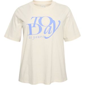 KAFFE CURVE Shirt 'July'  blauw / wit