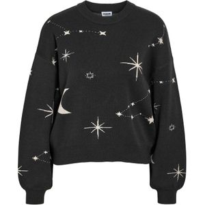 Noisy may Trui 'NMCHARLOTT'  antraciet / wit