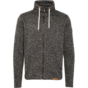!Solid Fleece jas 'Luki'  bruin / donkergrijs / wit