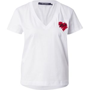 Karl Lagerfeld Shirt 'HEARTS'  rood / zwart / wit