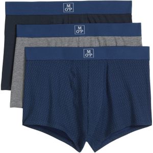 Marc O'Polo - Trunk Essentials - Boxershorts - Iris ink/Grey melange/Blue print - Set van 3