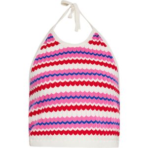 ebeeza Gebreide top  blauw / pink / rood / wit