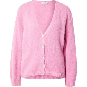 Zwillingsherz - Vest - Pink - One Size - Knoopsluiting - Lange Mouwen - Diepe V-hals