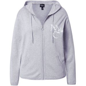 Ulla Popken Gebreid vest  grijs gemêleerd / wit