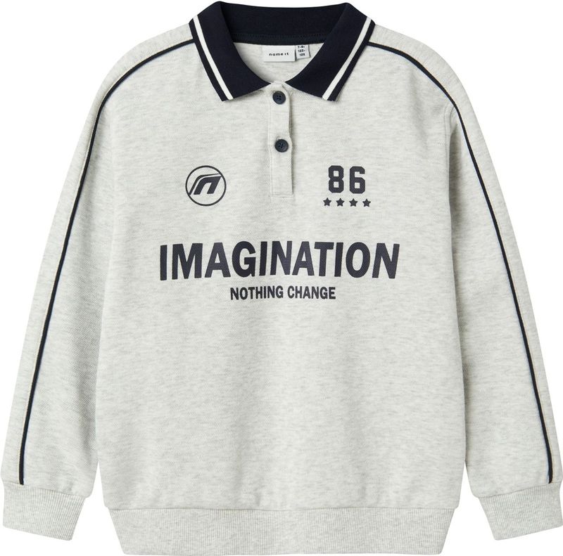 NAME IT - NKMKRIS - Sweatshirt - Lichtgrijs / Zwart