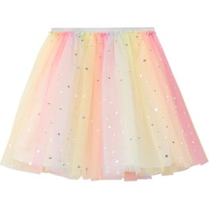 MANGO KIDS Rok 'UNICORN'  lichtgeel / sering / pink / zilver