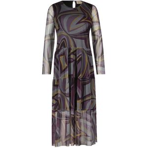 Cartoon Jurk  geel / bessen / lichtlila / zwart