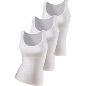 Vivance - Active - Hemd - Wit - Set van 3 - Mouwloos - Zachte Microvezel