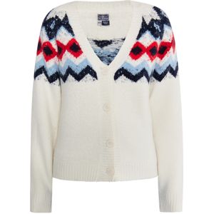 DreiMaster Maritim Gebreid vest  lichtblauw / rood / zwart / offwhite