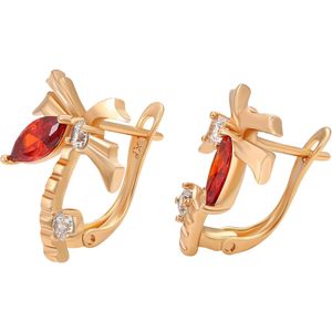 faina Oorbellen  rose-goud / rood